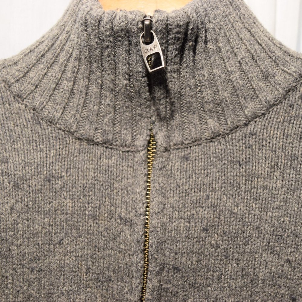 GAP 1/4 Zip Grey & Brown Sweater
